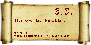 Blaskovits Dorottya névjegykártya